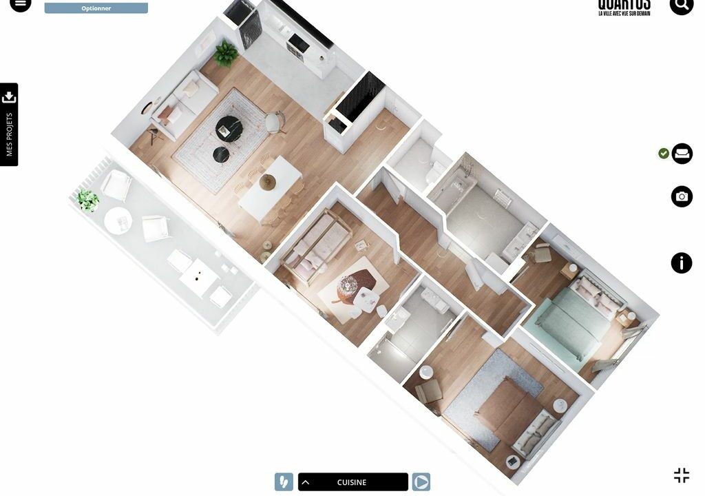 b-IMMO NANTES 4 PIÈCES 86.12 M² SAUTRON, CENTRE, APPARTEMENT T4 NEUF AVEC BALCON (9)