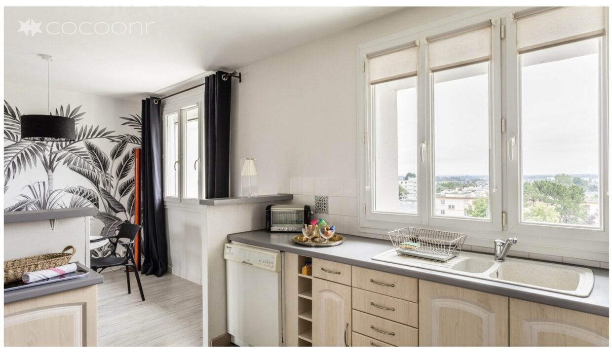 3 pièces 69.39 m² VENTE APPARTEMENT TYPE 3 , 6e etage, 2 chambres, cave et parking, Quartier RPT DE PARIS CHASSAGNE à NANTES (44) 5